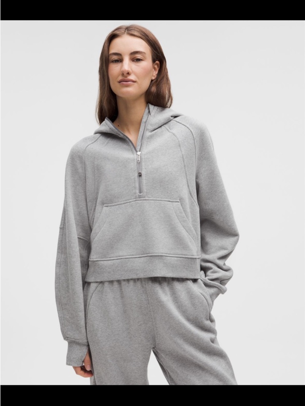 lululemon athletica Light Gray Scuba Half-Zip Hoodie XS/S